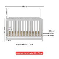Berço Americano 3 Em 1 Com Colchão Incluso Multimóveis Mp0527pa Branco - 7