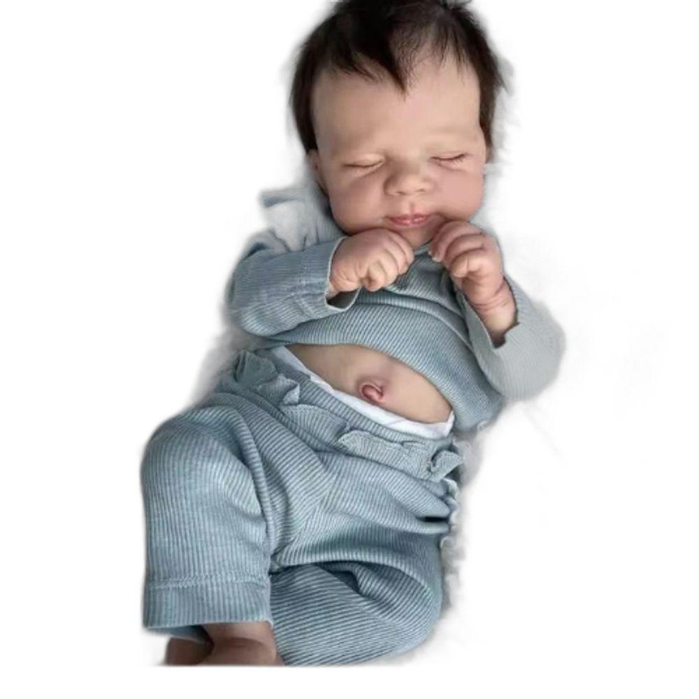 Bebê Reborn Menina, Dormindo, Recém Nascido, Cabelo Fio A Fio Implantado - 1