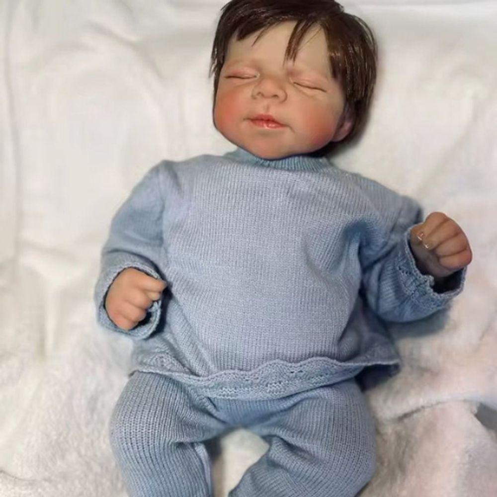 Bebê Reborn Menina, Dormindo, Recém Nascido, Cabelo Fio A Fio Implantado - 3