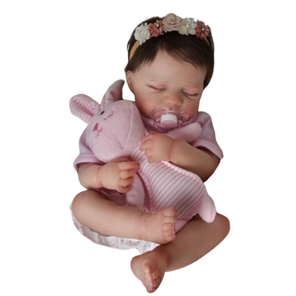 Bebê Reborn Menina, Dormindo, Recém Nascido, Cabelo Fio A Fio Implantado - 4
