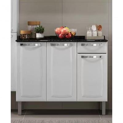 Balcão Rose Com 3 Portas 1 Gaveta Rose Branco - Itatiaia