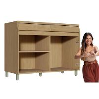 Gabinete P- Pia Cozinha Balcão Simone Mendes S- Tampo C- 2 Portas E 2 Gavetas 120cm Carvalho-cinza - Nesher - 6