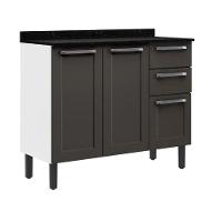 Balcão Florença 3 Portas 2 Gavetas Grafite - Itatiaia - 1