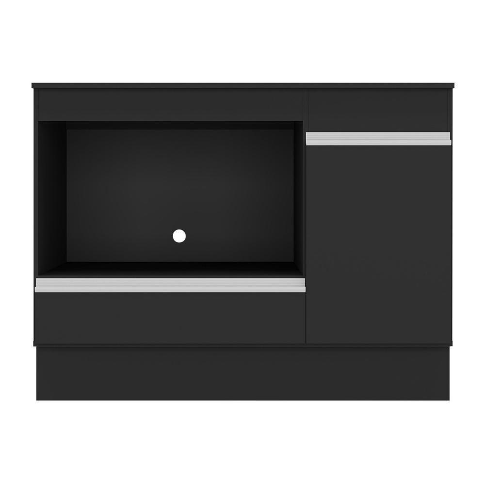 Balcão Cozinha Para Cooktop E Forno 105cm Com Rodapé Veneza Multimóveis Mp2295 Preto/branco - 8