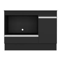 Balcão Cozinha Para Cooktop E Forno 105cm Com Rodapé Veneza Multimóveis Mp2295 Preto/branco - 8
