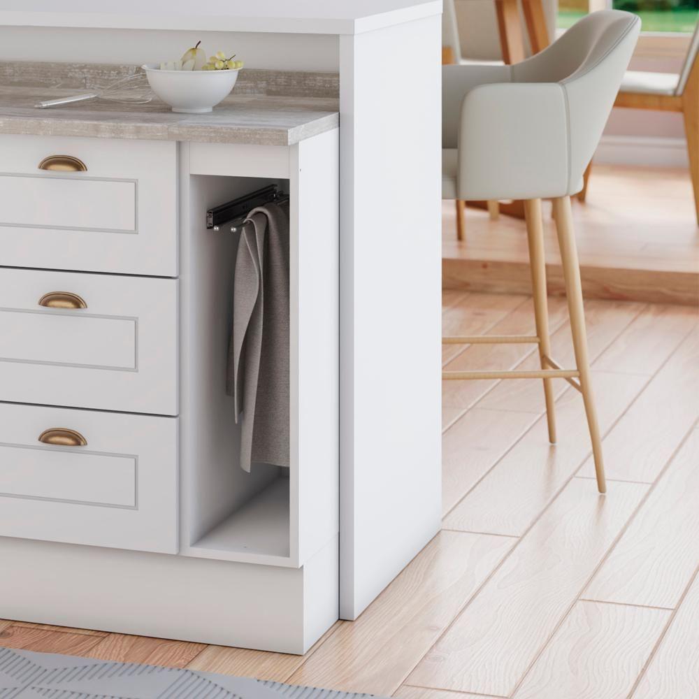 Balcao Porta Toalha Tampo 20cm C362 Americana Branco Calcare Henn Branco Calcare - 2