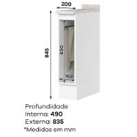 Balcao Porta Toalha Tampo 20cm C362 Americana Branco Calcare Henn Branco Calcare - 3