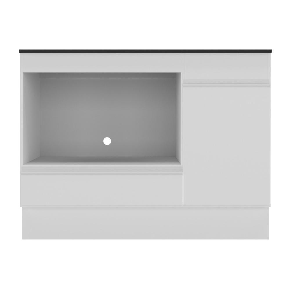 Balcão Cozinha Para Cooktop E Forno 105cm 1 Porta 1 Gaveta Com Rodapé Veneza Multimóveis Mp2295 - Branco - 8