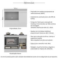 Balcão Cozinha Para Cooktop E Forno 105cm 1 Porta 1 Gaveta Com Rodapé Veneza Multimóveis Mp2295 - Branco - 3