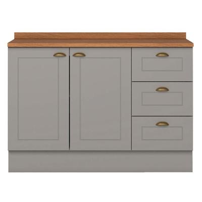 Balcao Pia Com Tampo 120cm C353 Americana Cinza Nature Henn Cinza Nature