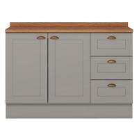 Balcao Pia Com Tampo 120cm C353 Americana Cinza Nature Henn Cinza Nature - 1