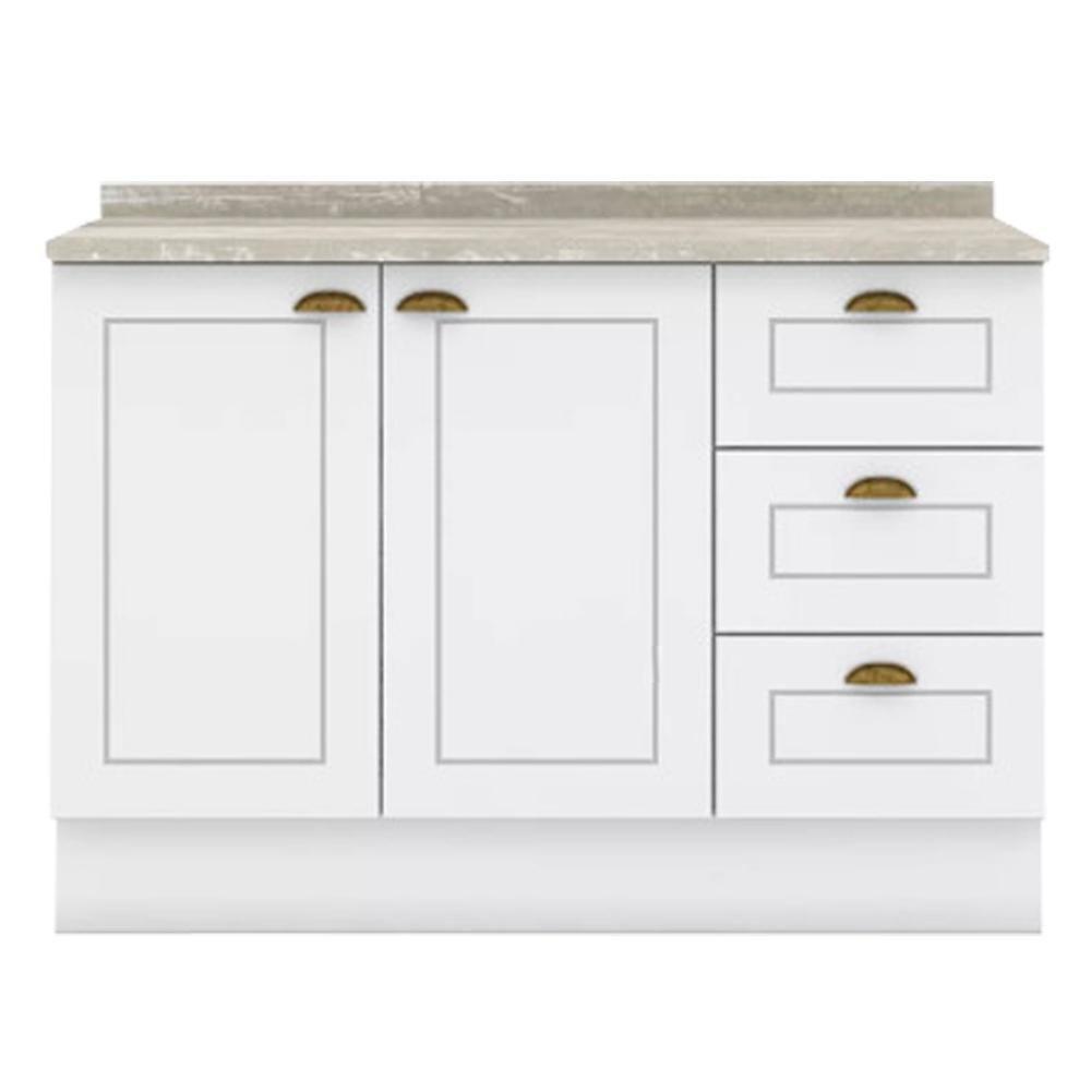 Balcao Pia Com Tampo 120 Cm C353 Americana Branco Calcare Henn Branco Calcare - 1