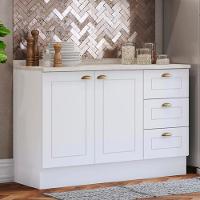 Balcao Pia Com Tampo 120 Cm C353 Americana Branco Calcare Henn Branco Calcare - 2