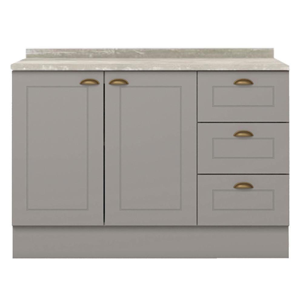 Balcao Pia Com Tampo 120 Cm C353 Americana Cinza Calcare Henn Cinza Calcare - 1