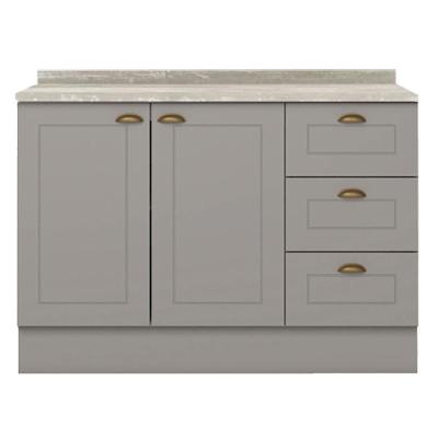 Balcao Pia Com Tampo 120 Cm C353 Americana Cinza Calcare Henn Cinza Calcare