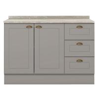 Balcao Pia Com Tampo 120 Cm C353 Americana Cinza Calcare Henn Cinza Calcare - 1