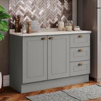 Balcao Pia Com Tampo 120 Cm C353 Americana Cinza Calcare Henn Cinza Calcare - 2