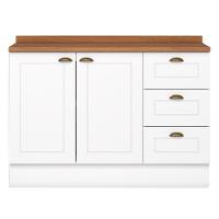 Balcao Pia Com Tampo 120cm C353 Americana Branco Nature Henn Branco Nature - 1