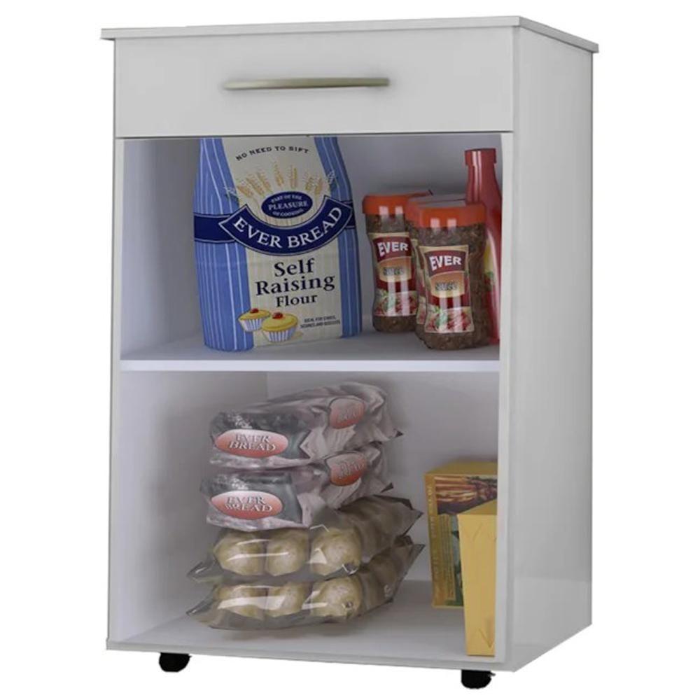 Balcao Multiuso 2 Portas 62 Cm Juliana Branco Preto Flex Reajl Moveis Branco Preto Flex - 6