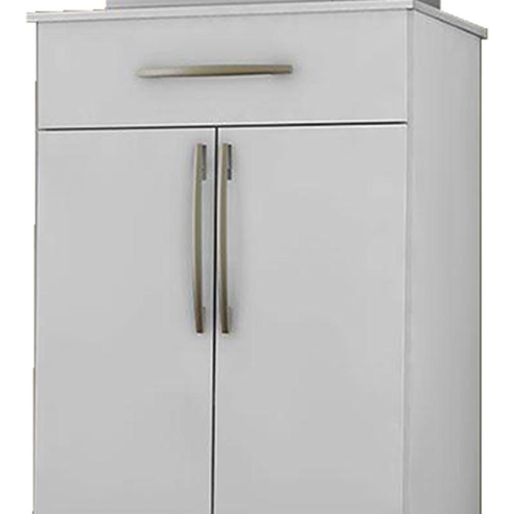 Balcao Multiuso 2 Portas 62 Cm Juliana Branco Preto Flex Reajl Moveis Branco Preto Flex - 7