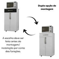 Balcao Multiuso 2 Portas 62 Cm Juliana Branco Preto Flex Reajl Moveis Branco Preto Flex - 5