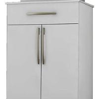 Balcao Multiuso 2 Portas 62 Cm Juliana Branco Preto Flex Reajl Moveis Branco Preto Flex - 7