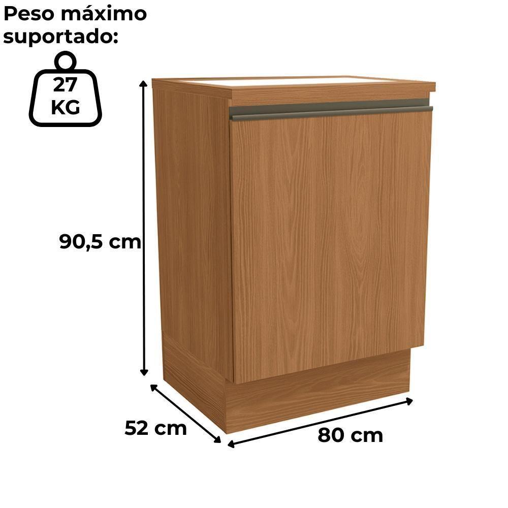 Balcao Para Cooktop Com Tampo 60 Cm 1 Porta Maxxi G742 Canela Kappesberg Canela - 2