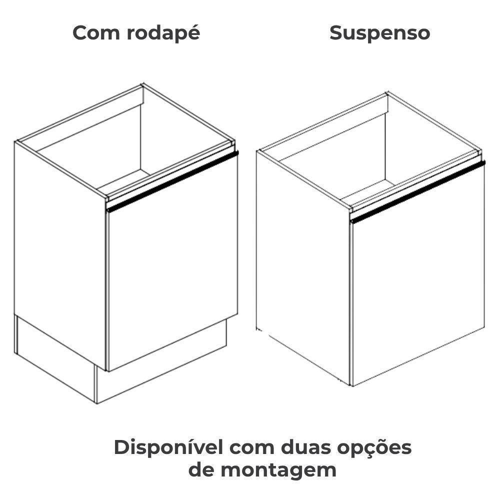 Balcao Para Cooktop Com Tampo 60 Cm 1 Porta Maxxi G742 Canela Kappesberg Canela - 3