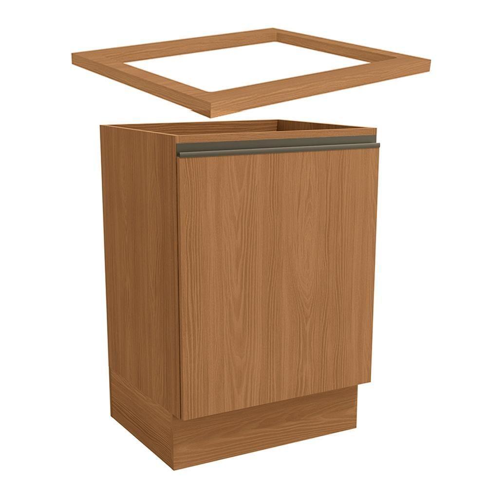 Balcao Para Cooktop Com Tampo 60 Cm 1 Porta Maxxi G742 Canela Kappesberg Canela - 7