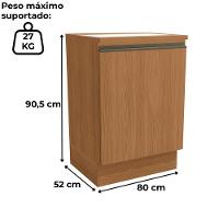 Balcao Para Cooktop Com Tampo 60 Cm 1 Porta Maxxi G742 Canela Kappesberg Canela - 2