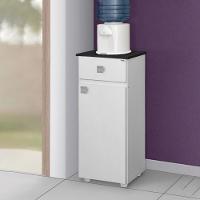 Balcao Multiuso 1 Porta 35 Cm Karol Branco Preto Reajl Moveis Branco Preto - 6