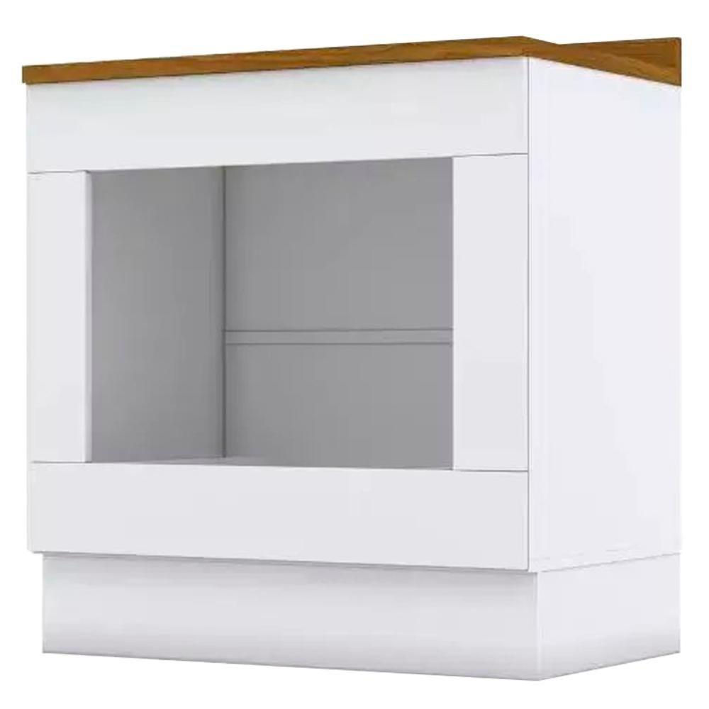 Balcao Forno Embutir Com Tampo 80cm Americana Branco Nature Henn Branco Nature - 1