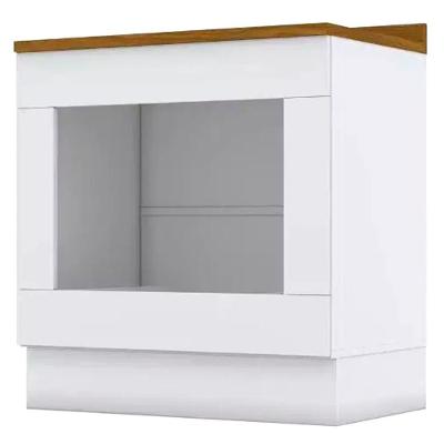 Balcao Forno Embutir Com Tampo 80cm Americana Branco Nature Henn Branco Nature