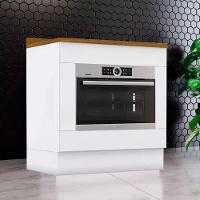 Balcao Forno Embutir Com Tampo 80cm Americana Branco Nature Henn Branco Nature - 2