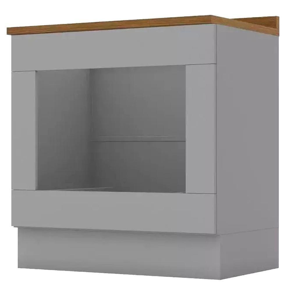 Balcao Forno Embutir Com Tampo 80cm Americana Cinza Nature Henn Cinza Nature - 1