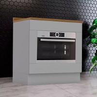 Balcao Forno Embutir Com Tampo 80cm Americana Cinza Nature Henn Cinza Nature - 2