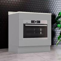Balcao Forno Embutir Com Tampo 80 Cm Americana Cinza Calcare Henn Cinza Calcare
