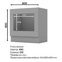 Balcao Forno Embutir Com Tampo 80 Cm Americana Cinza Calcare Henn Cinza Calcare - 5