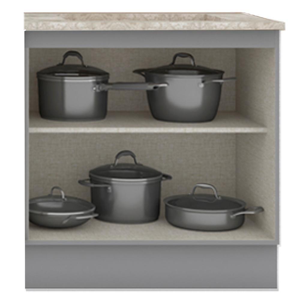 Balcao Com Tampo Para Cooktop 2p 80 Cm Americana Cinza Calcare Henn Cinza Calcare - 5