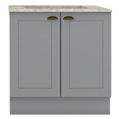 Balcao Com Tampo Para Cooktop 2p 80 Cm Americana Cinza Calcare Henn Cinza Calcare