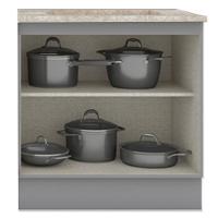 Balcao Com Tampo Para Cooktop 2p 80 Cm Americana Cinza Calcare Henn Cinza Calcare - 5