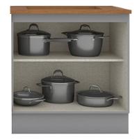 Balcao Com Tampo Para Cooktop 2p 80cm Americana Cinza Nature Henn Cinza Nature - 5