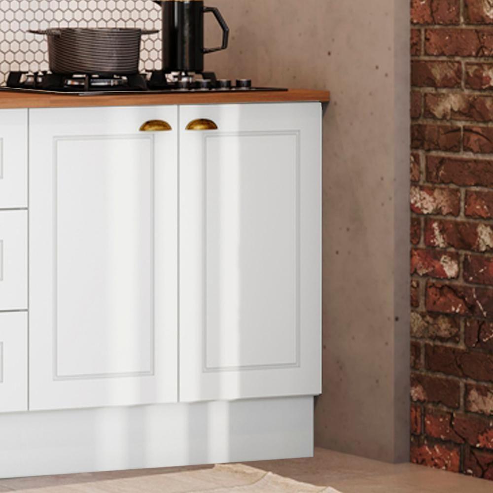 Balcao Com Tampo Para Cooktop 2p 80cm Americana Branco Nature Henn Branco Nature - 2