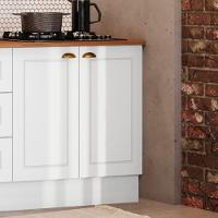 Balcao Com Tampo Para Cooktop 2p 80cm Americana Branco Nature Henn Branco Nature - 2