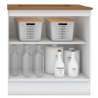 Balcao Com Tampo Para Cooktop 2p 80cm Americana Branco Nature Henn Branco Nature - 5