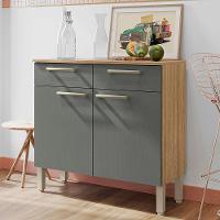 Balcao Com Tampo 2p 2g 91 Cm Nala Freijo Gris Ktp Freijo Gris - 2