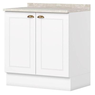 Balcao Com Tampo 2 Portas 80 Cm Americana Branco Calcare Henn Branco Calcare