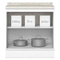 Balcao Com Tampo 2 Portas 80 Cm Americana Branco Calcare Henn Branco Calcare - 5