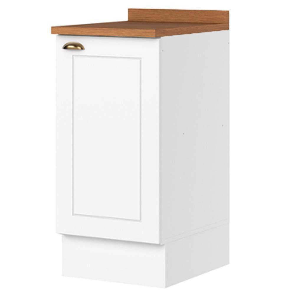 Balcao Com Tampo 1 Porta 40cm Americana Branco Nature Henn Branco Nature - 1