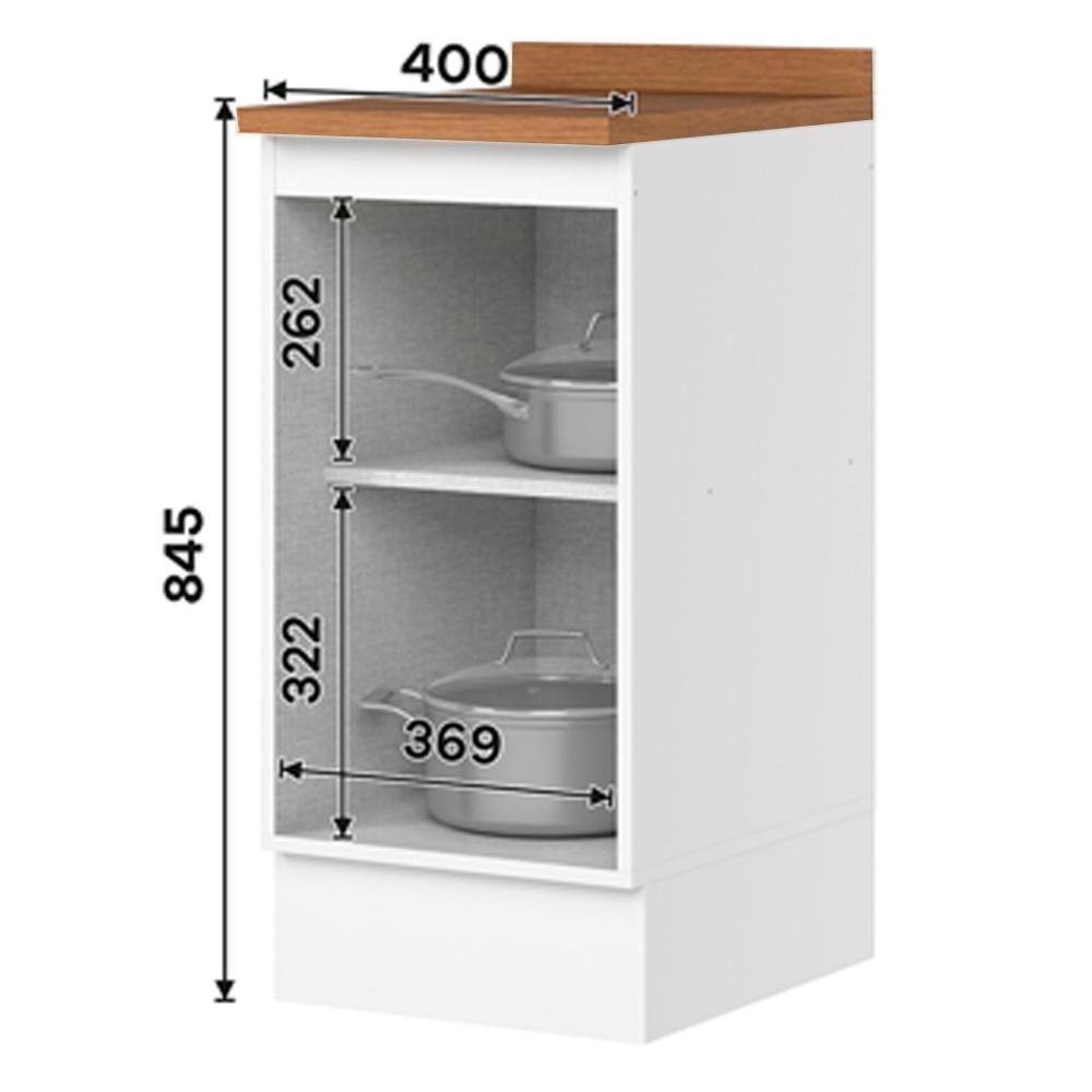 Balcao Com Tampo 1 Porta 40cm Americana Branco Nature Henn Branco Nature - 3